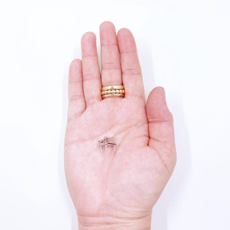 Vintage JB Sterling Silver Piano Charm, 3D Movable Musical Instrument Charm, Music Jewelry