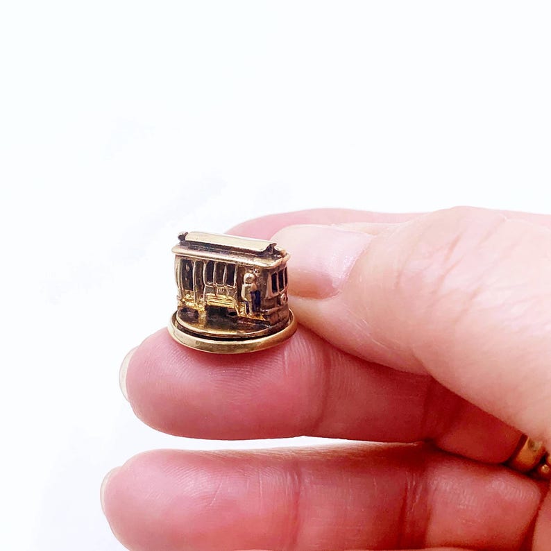 Vintage Wells Sterling Rotating Cable Car Charm