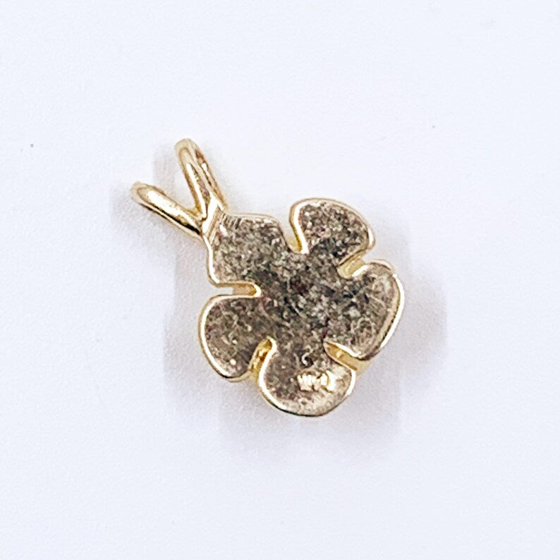 Vintage 14k Gold Flower Sapphire Pendant, 14K Dainty Floral Pendant