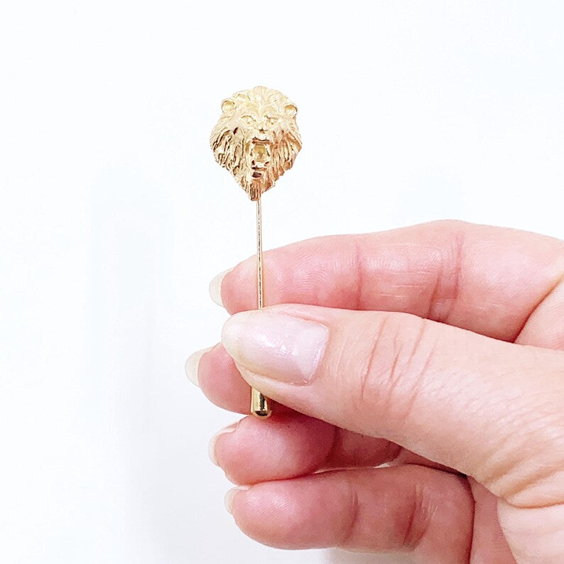 Vintage 14k Lion Stick Pin