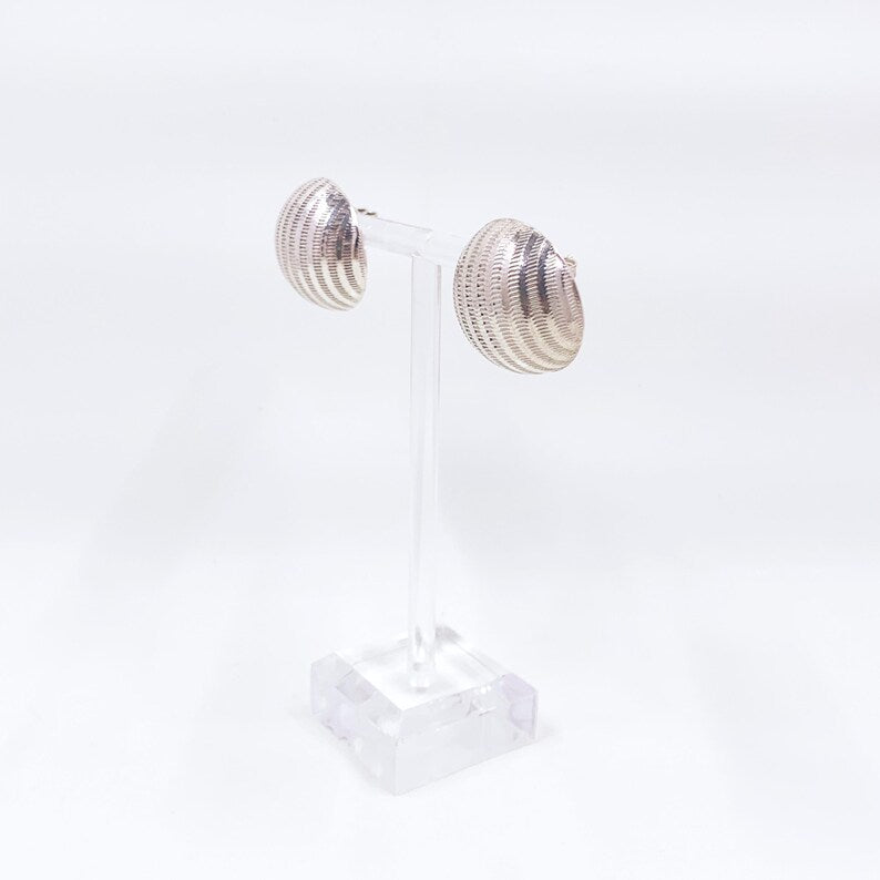 Estate Sterling Silver Unoaerre Textured Dome Stud Earrings