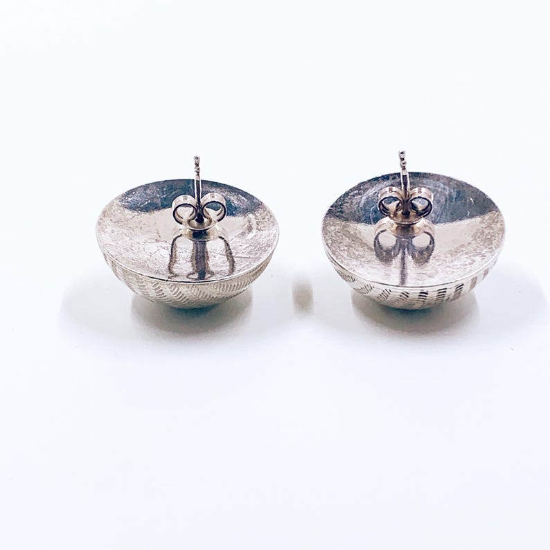 Estate Sterling Silver Unoaerre Textured Dome Stud Earrings