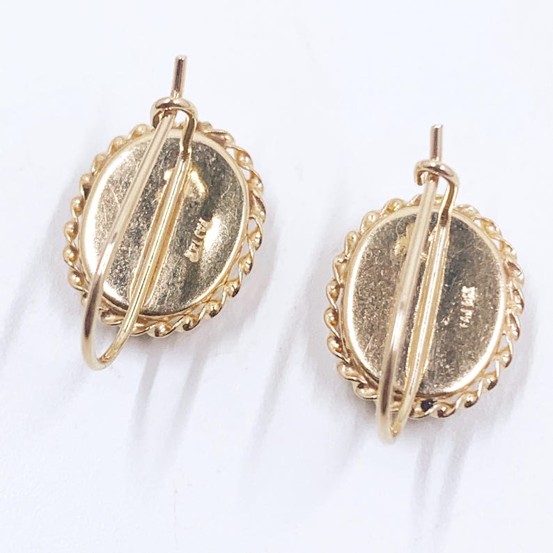 Estate 14K Gold Onyx Drop Earrings