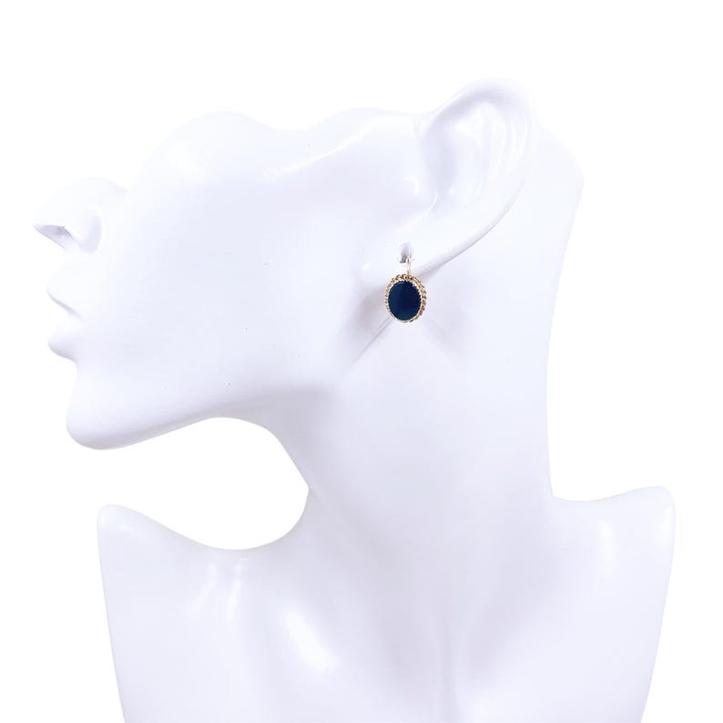 Estate 14K Gold Onyx Drop Earrings