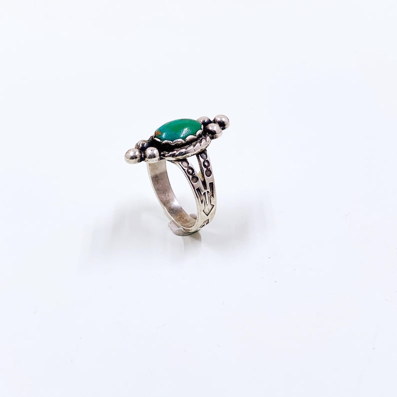 Vintage Sterling Southwest Turquoise Ring, Size 4 1/2 Ring