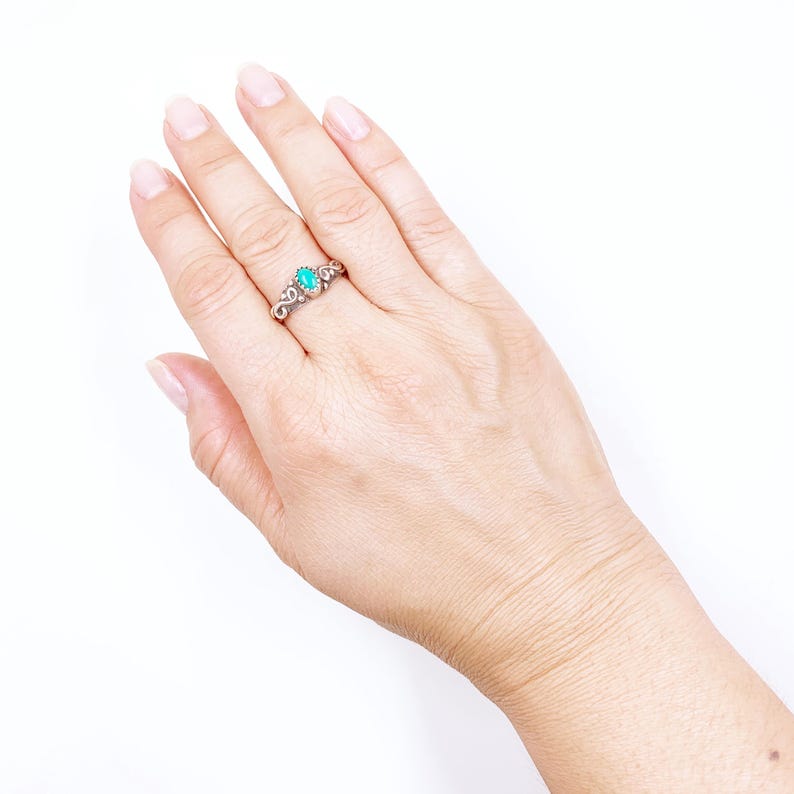Vintage Sterling E. Begay Turquoise Ring, Size 6 3/4 Ring