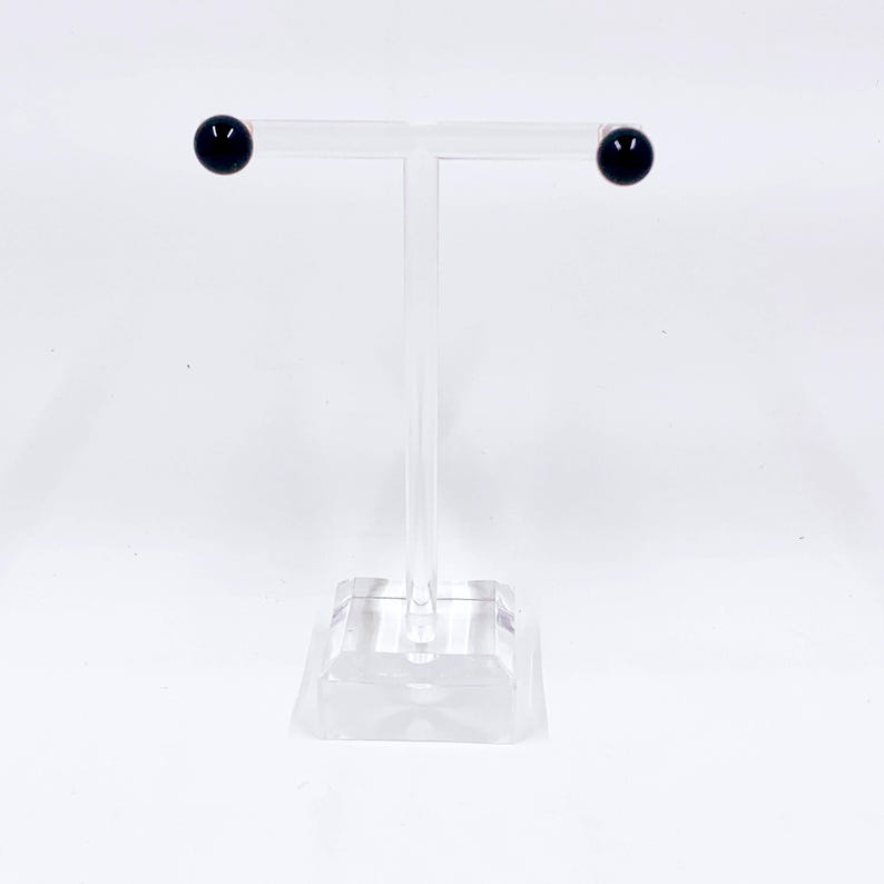 Estate 14K Gold Onyx Stud Earrings