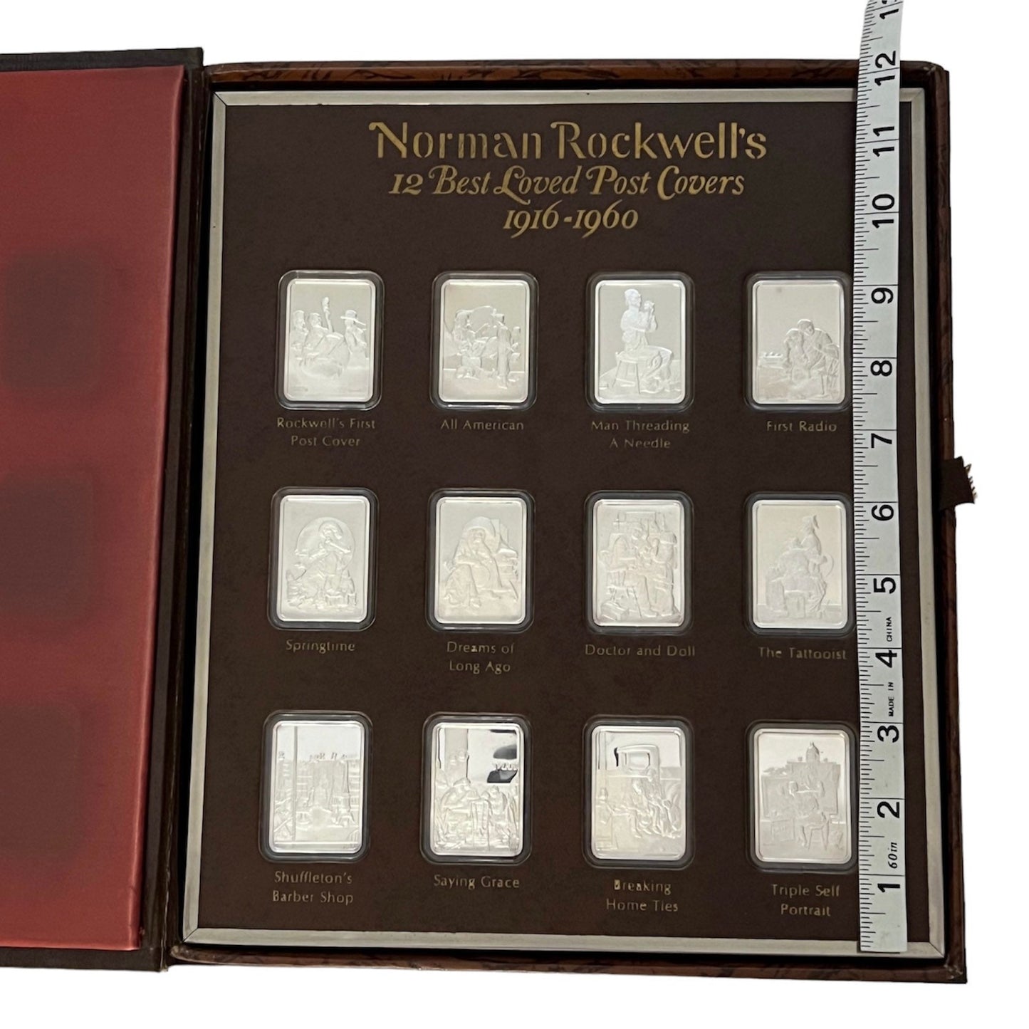 Vintage Fine Silver Ingot Collection Norman Rockwell | Norman Rockwell’s 12 Best Loved Post Covers | 1 OZ Fine Silver Ingot Collection of 12