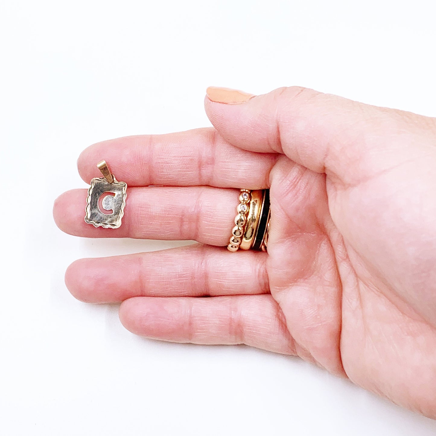 Vintage 10K Letter C Charm | 10K Yellow Gold Initial C Charm