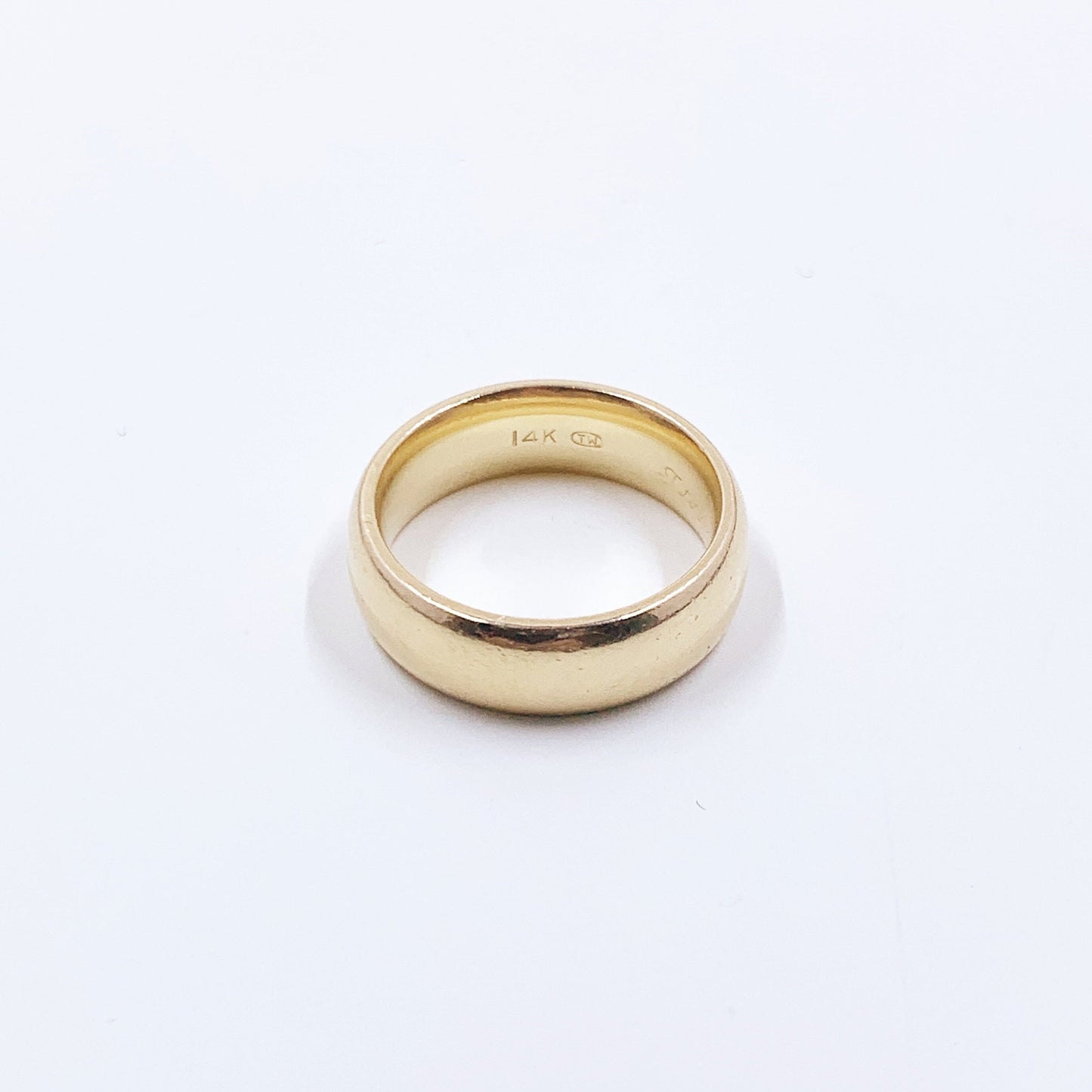 Vintage 14k Wedding Band Ring, 6.2 mm Gold Wedding Band, Size 6.25 Ring