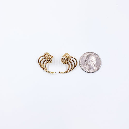 Vintage 14K Gold Swirl Wire Earrings