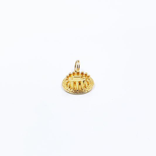 Vintage 18K Gold Tholos of Delphi Charm | 18k Greek Temple Charm