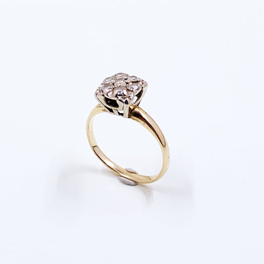 Vintage 14k Diamond Cluster Ring | Size 6 1/4 Ring