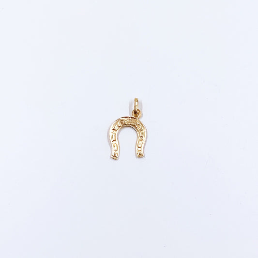 Estate 18k Gold Horseshoe Charm, Good Luck Charm, Lucky Horseshoe Pendant