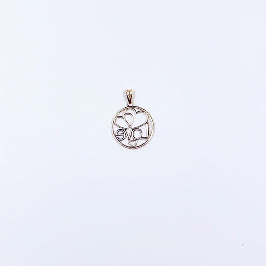 Estate 10k Gold Heart Love Charm, 10K Two Tone Charm
