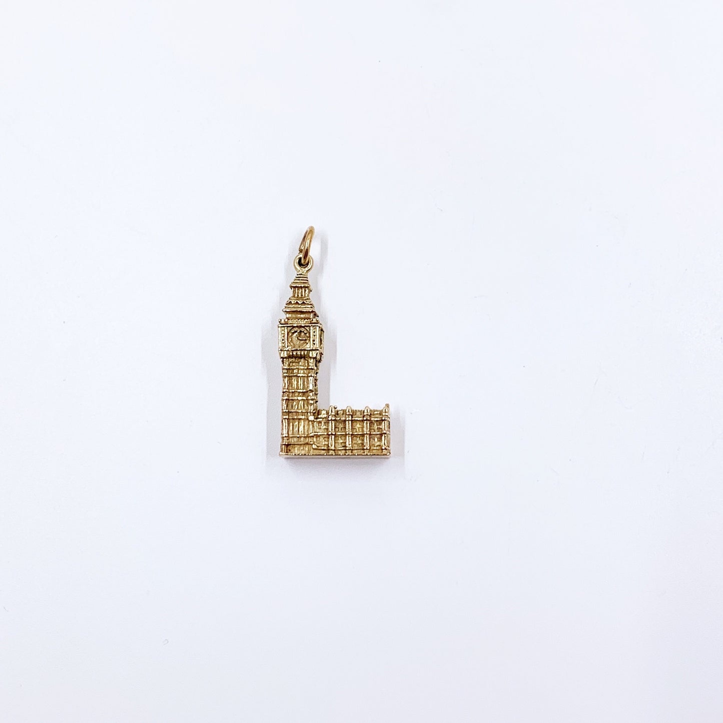 Vintage 9K Big Ben Clock Tower Charm, London Travel Souvenir Pendant
