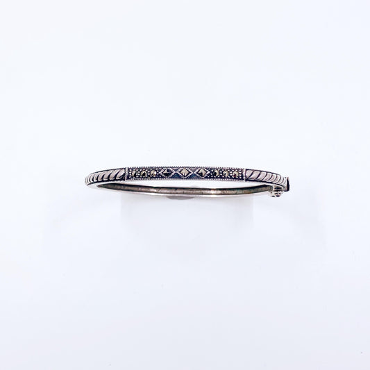 Judith Jack Sterling Marcasite Cable Accent Bangle Bracelet