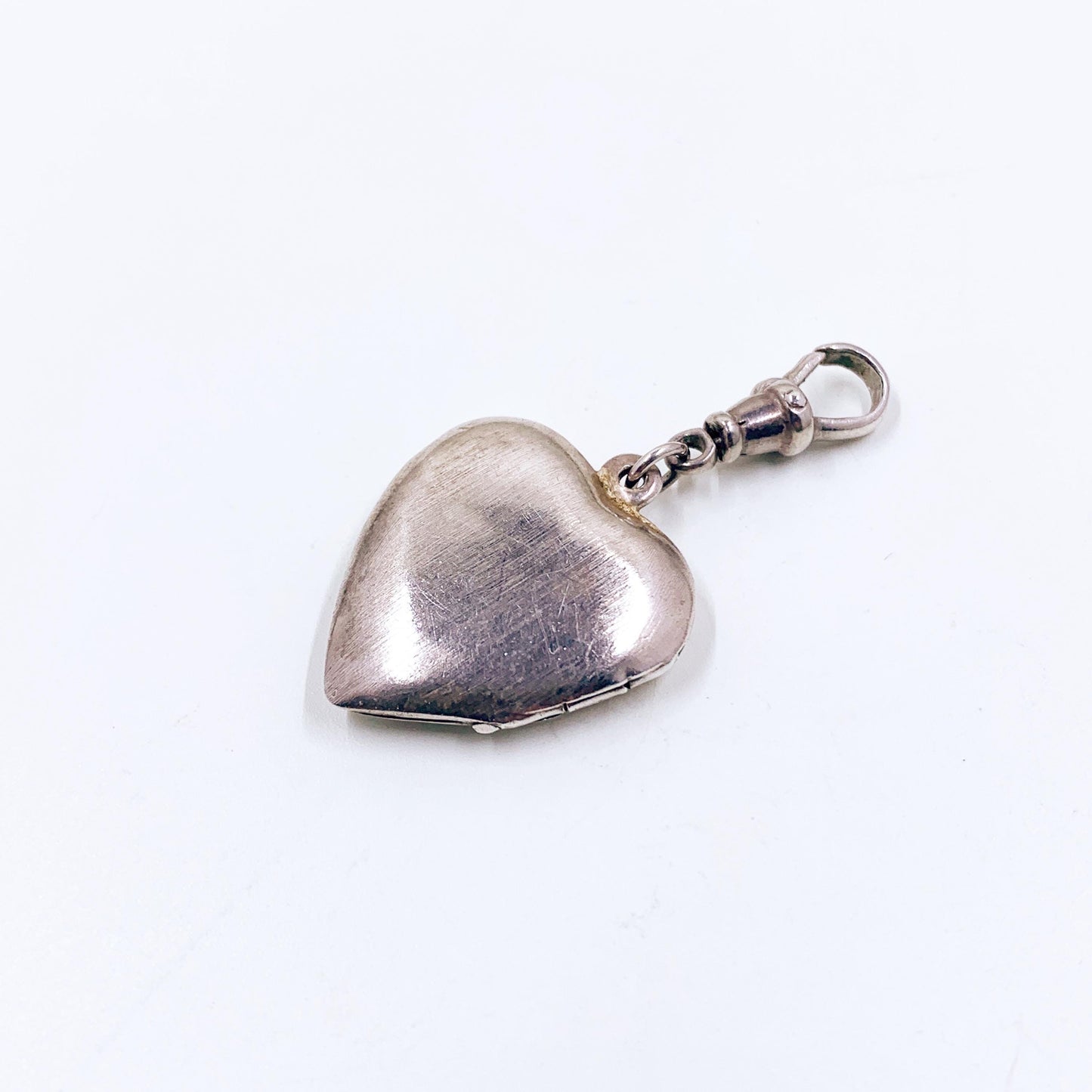 Silver Heart Engraved Locket with Swivel Clip Holder