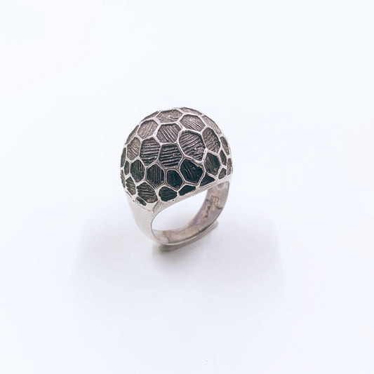 Vintage Mexican Modernist Honeycomb Ring, Size 7.5 Ring