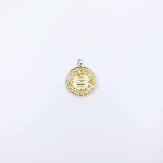 Estate 14K Greek Key Alexander the Great Coin Pendant