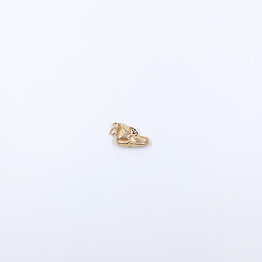 Vintage 18K Old Work Boot Charm, Gold Shoe Charm
