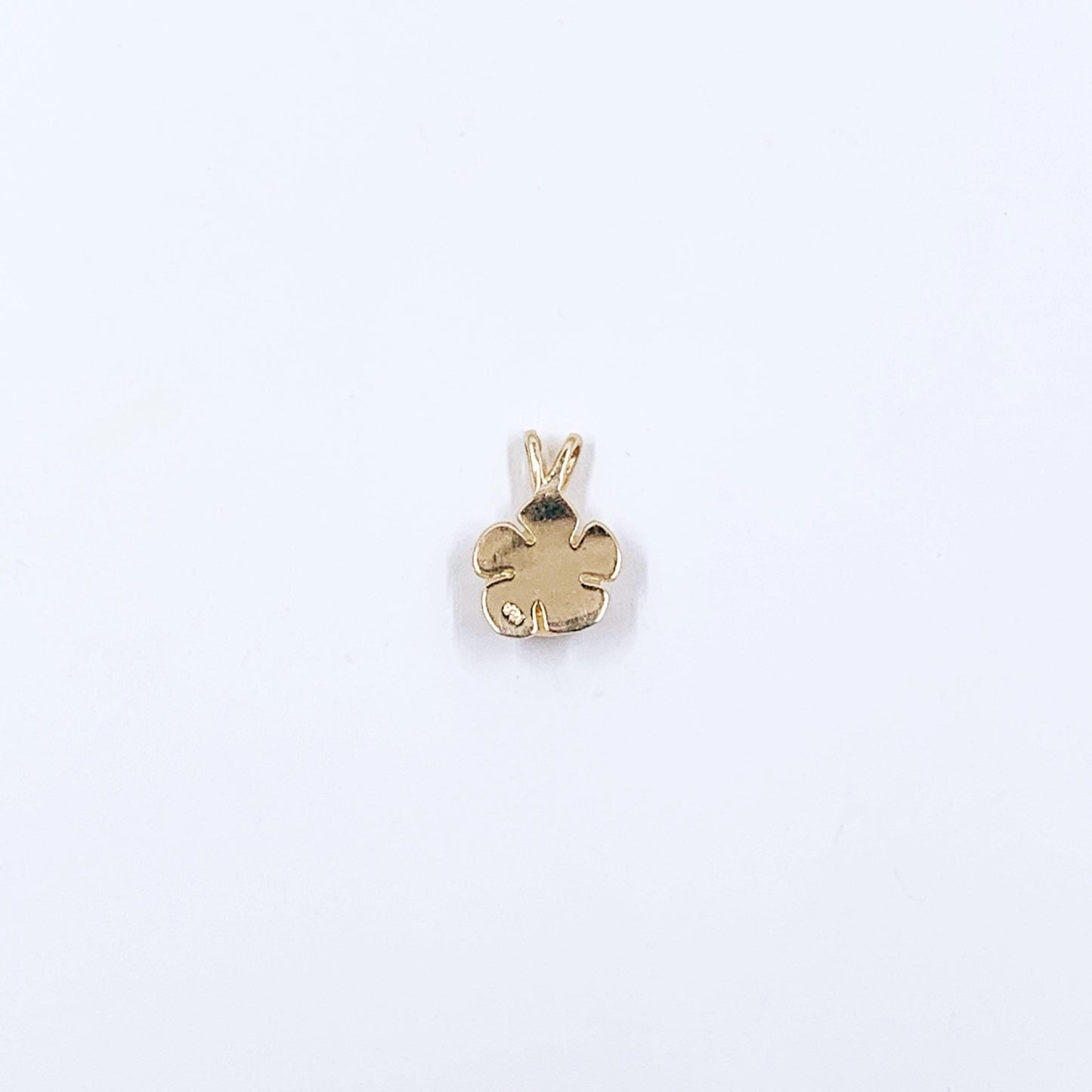 Vintage 14k Gold Flower Sapphire Pendant, 14K Dainty Floral Pendant