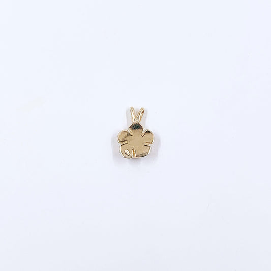 Vintage 14k Gold Flower Sapphire Pendant, 14K Dainty Floral Pendant