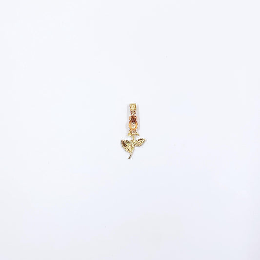 Vintage 14K Gold Two Tone Rose Pendant