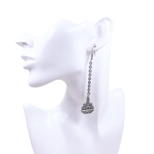 Vintage Los Angeles City Hall Souvenir Earrings, Los Angeles City Hall Dangle Earrings - Iconic LA Landmark Jewelry