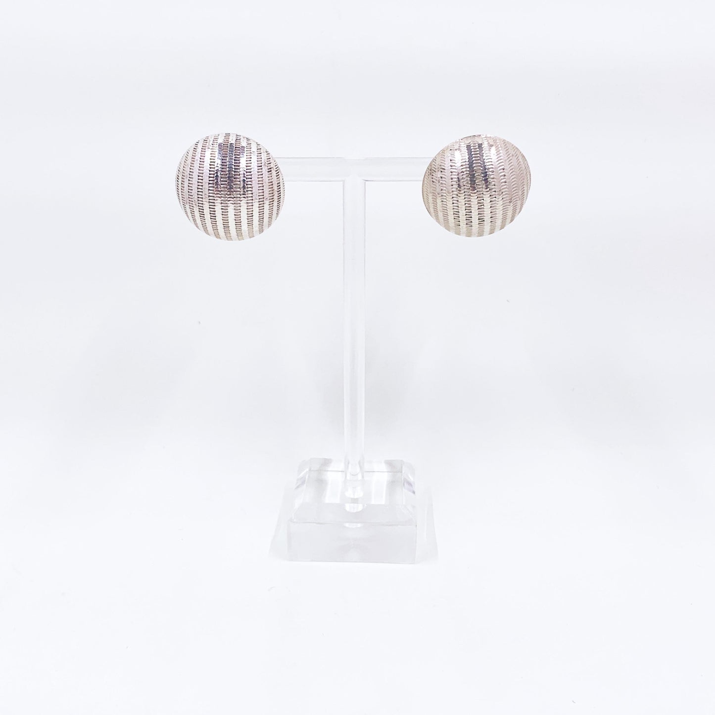 Estate Sterling Silver Unoaerre Textured Dome Stud Earrings
