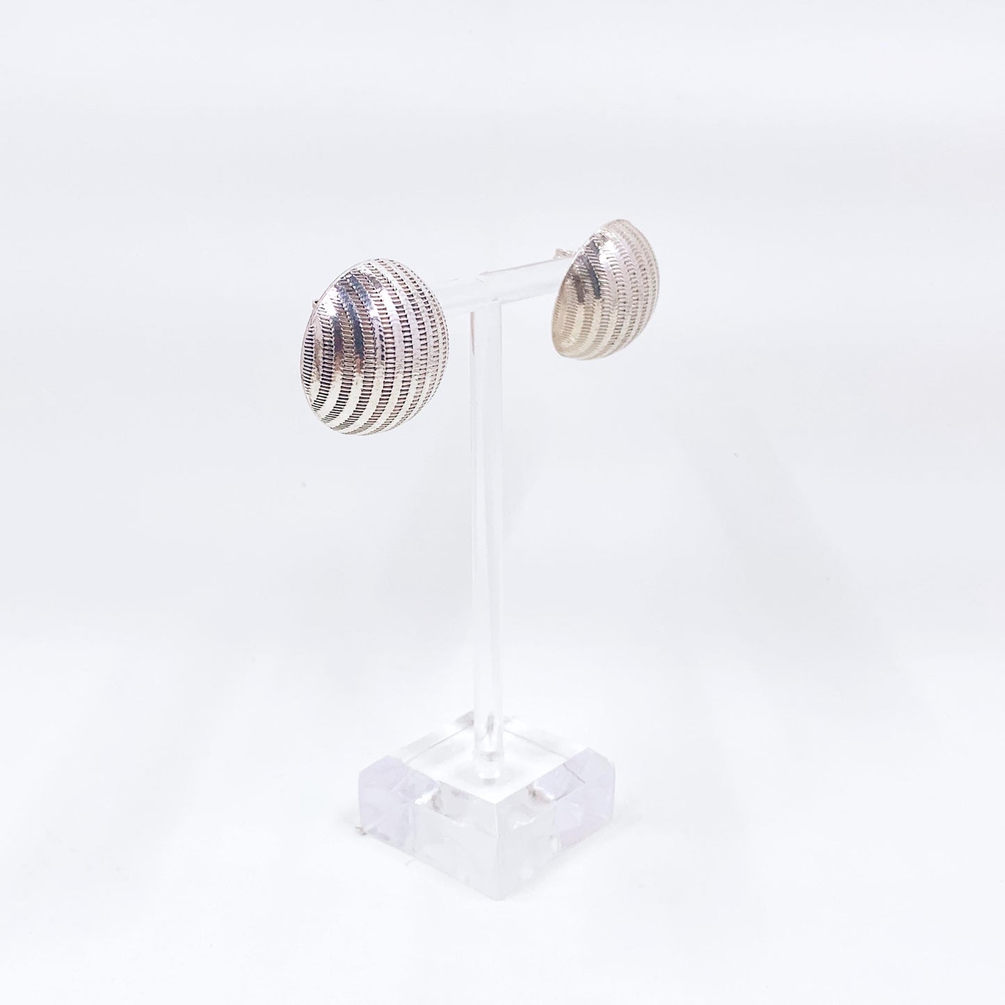 Estate Sterling Silver Unoaerre Textured Dome Stud Earrings