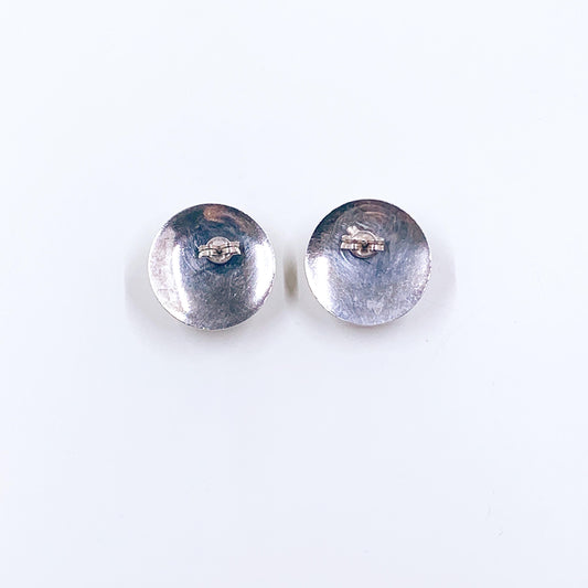 Estate Sterling Silver Unoaerre Textured Dome Stud Earrings