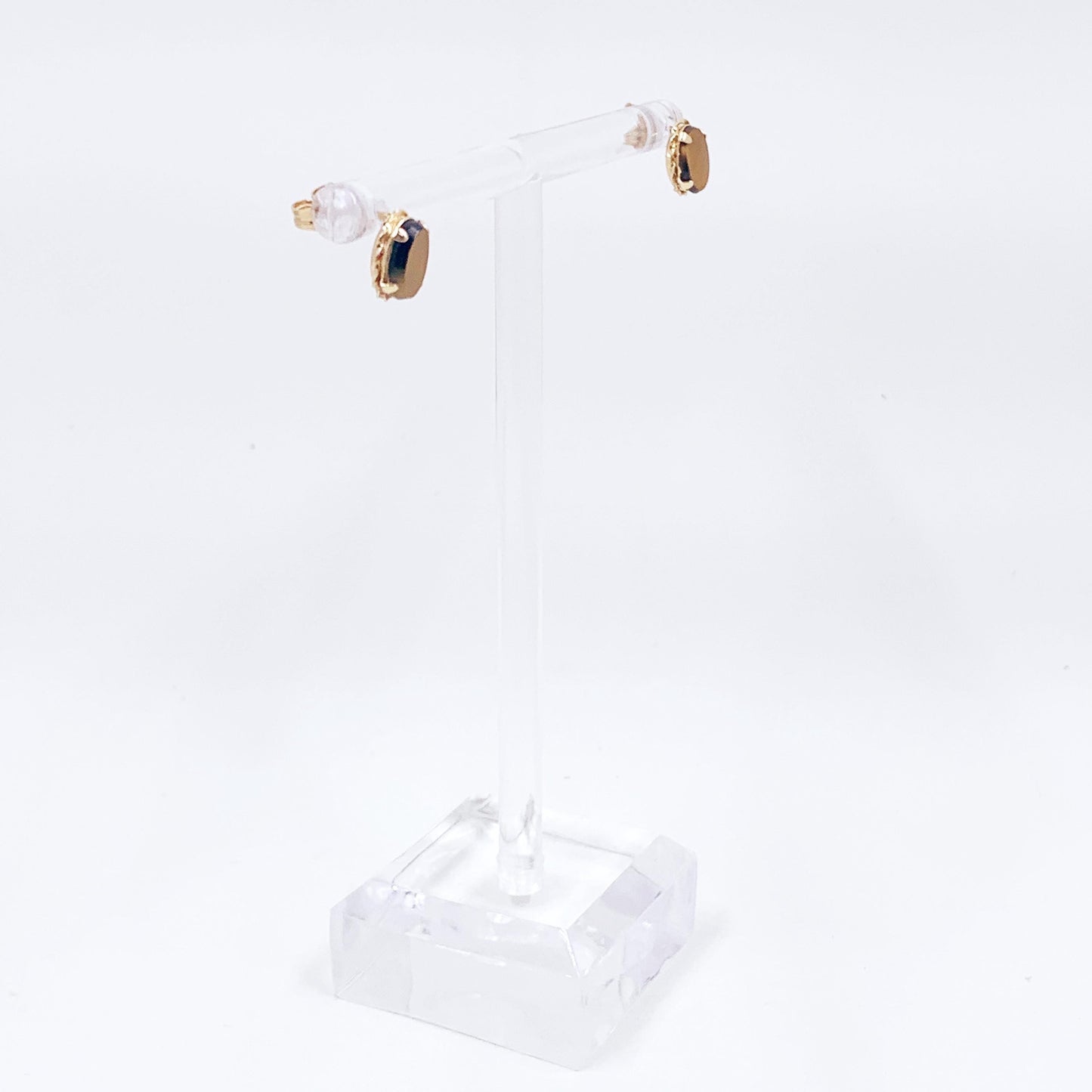 Estate 14K Gold Tiger's Eye Stud Earrings, 14K Small Studs