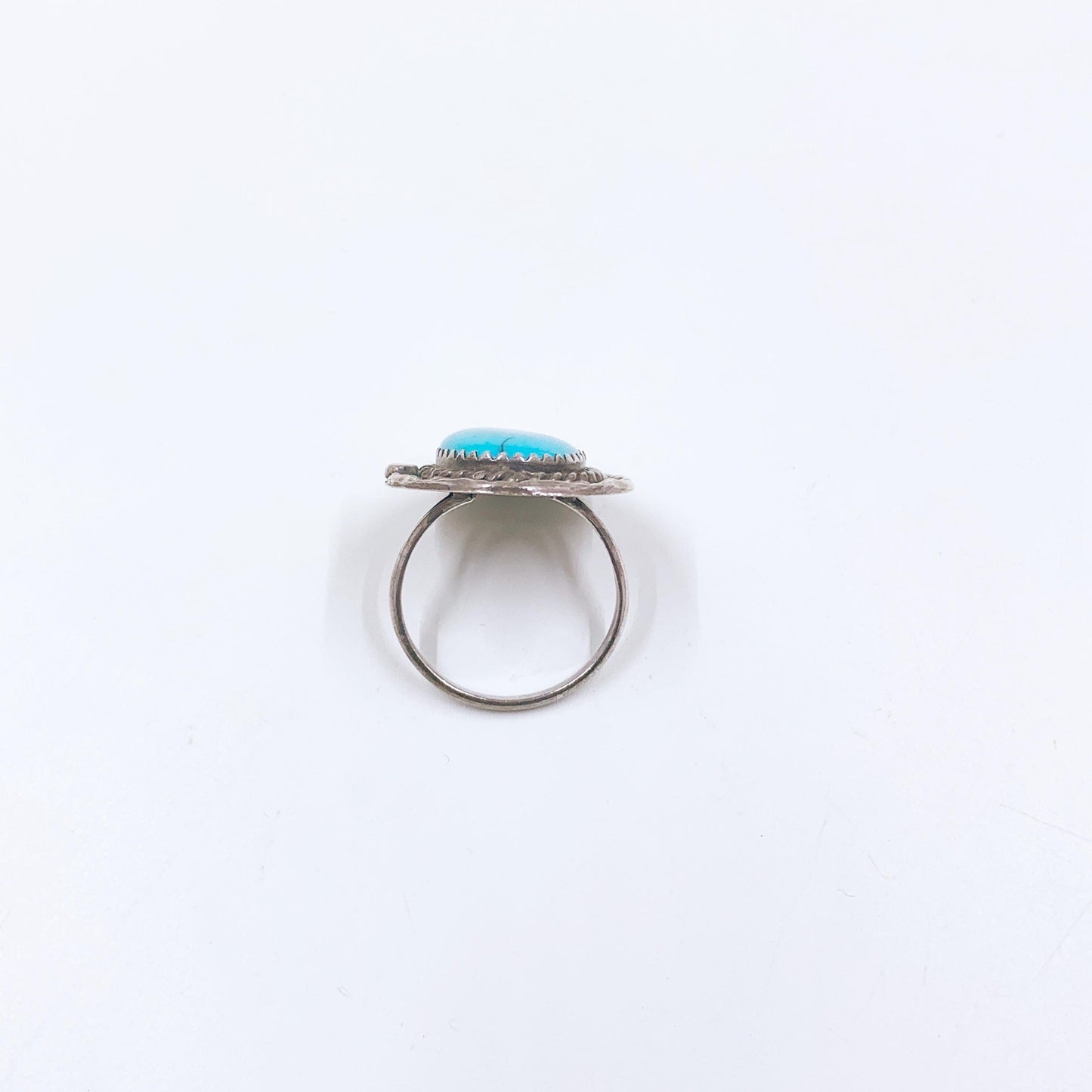 Vintage Sterling Southwest Turquoise Ring, Size 7.5 Ring