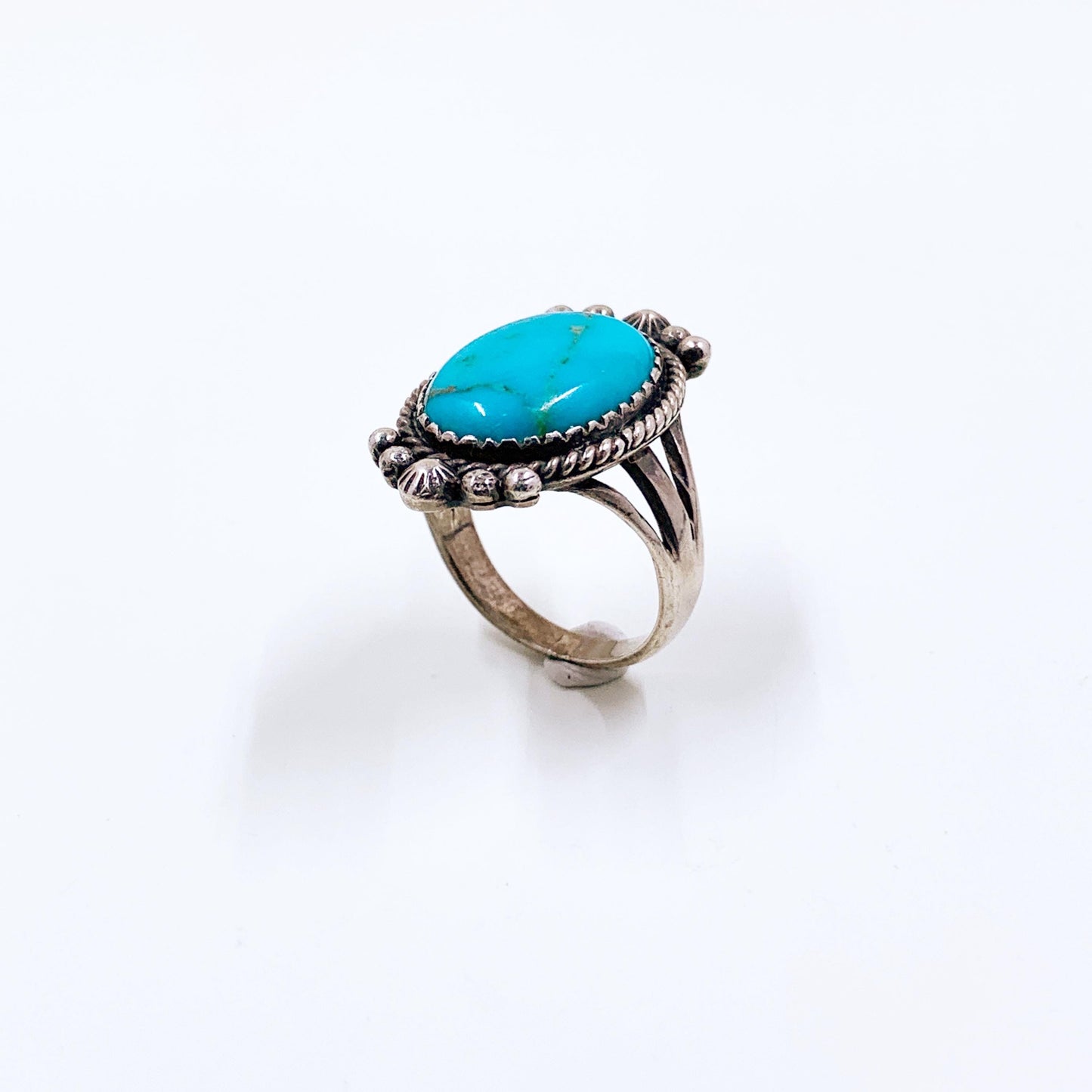 Vintage Sterling Southwest Turquoise Ring, Size 7 3/4 Ring