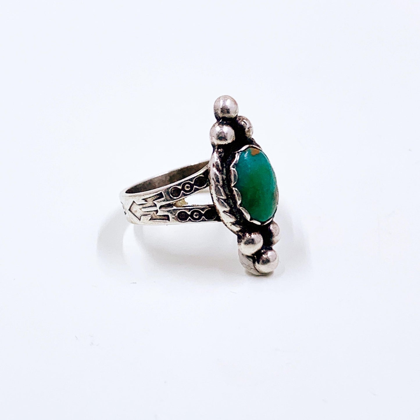 Vintage Sterling Southwest Turquoise Ring, Size 4 1/2 Ring