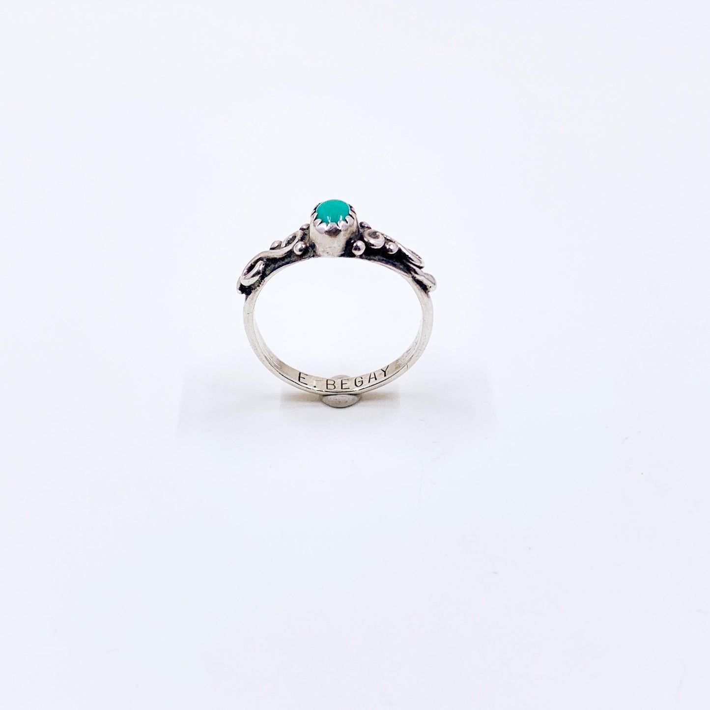Vintage Sterling E. Begay Turquoise Ring, Size 6 3/4 Ring
