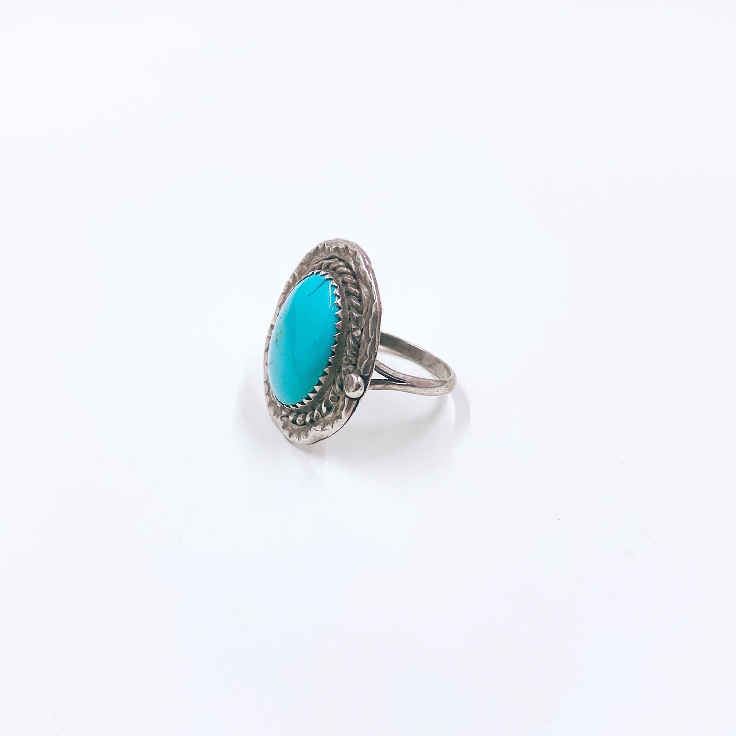 Vintage Sterling Southwest Turquoise Ring, Size 7.5 Ring