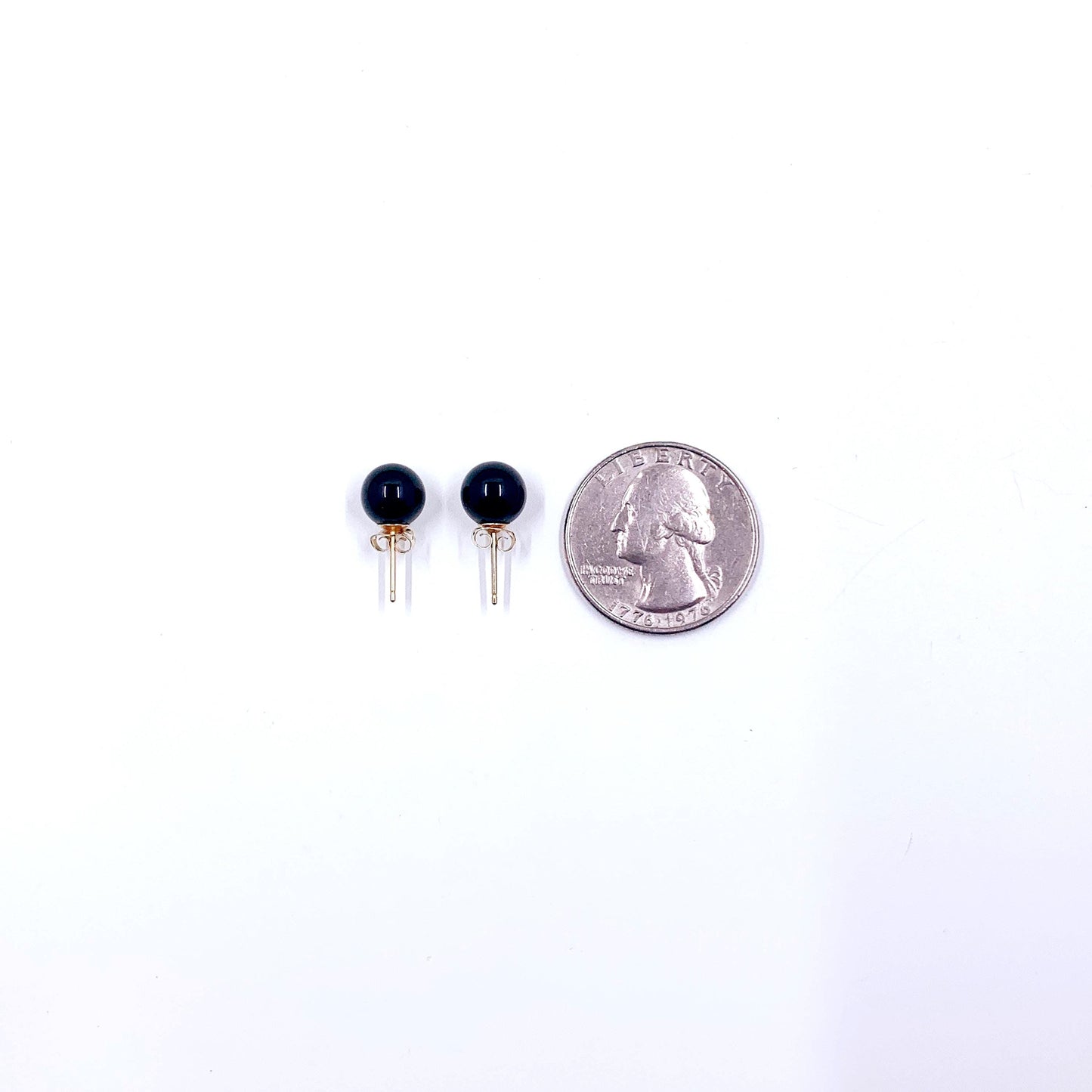 Estate 14K Gold Onyx Stud Earrings