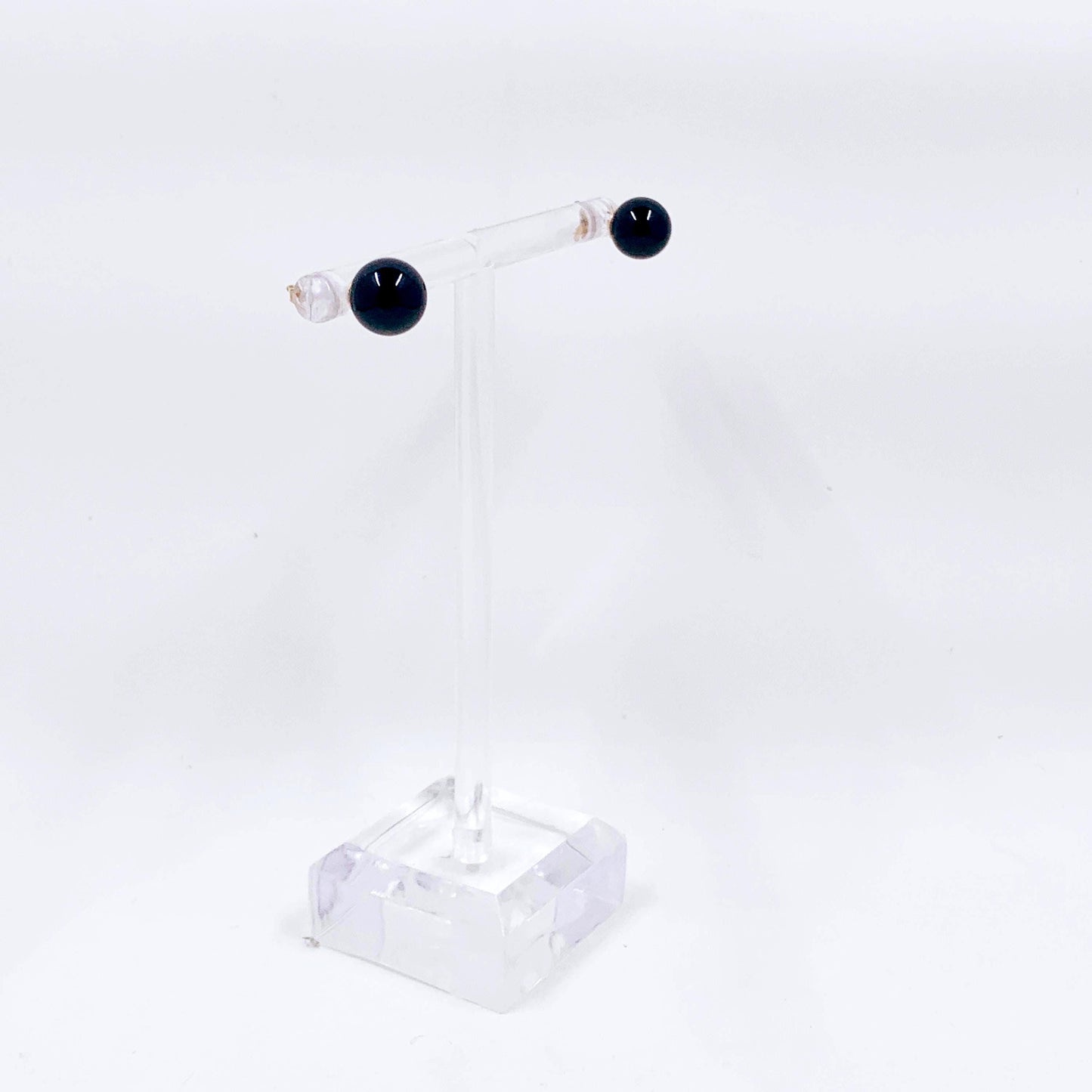 Estate 14K Gold Onyx Stud Earrings