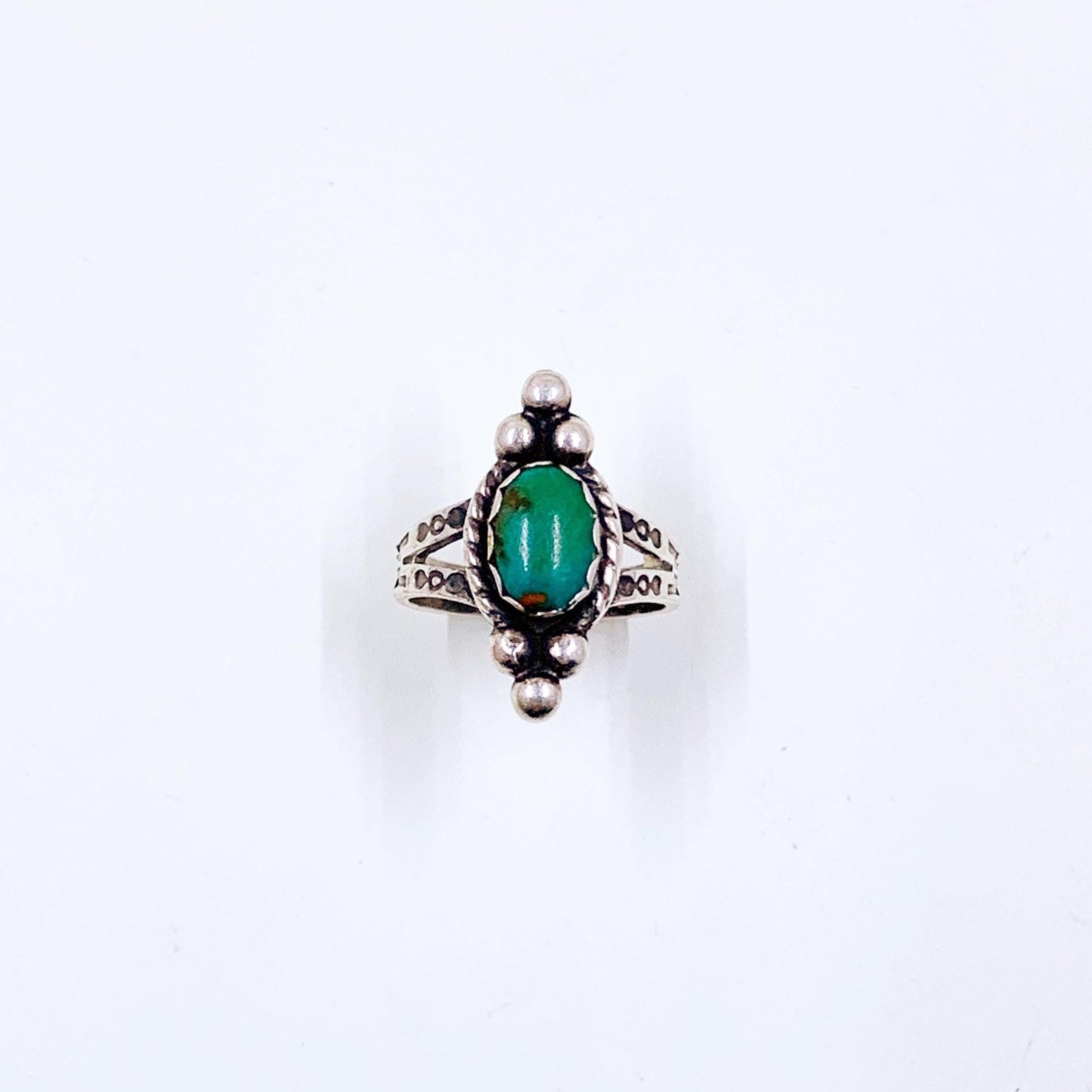 Vintage Sterling Southwest Turquoise Ring, Size 4 1/2 Ring