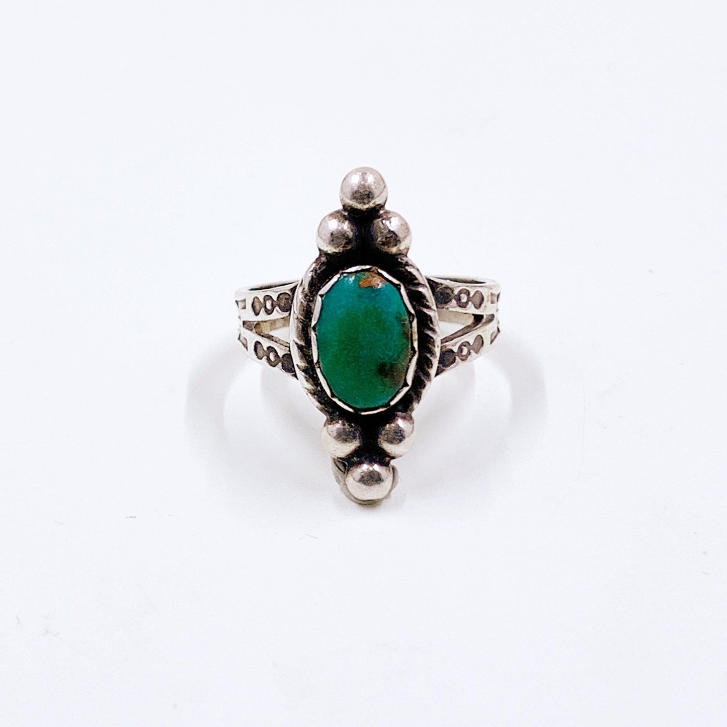 Vintage Sterling Southwest Turquoise Ring, Size 4 1/2 Ring