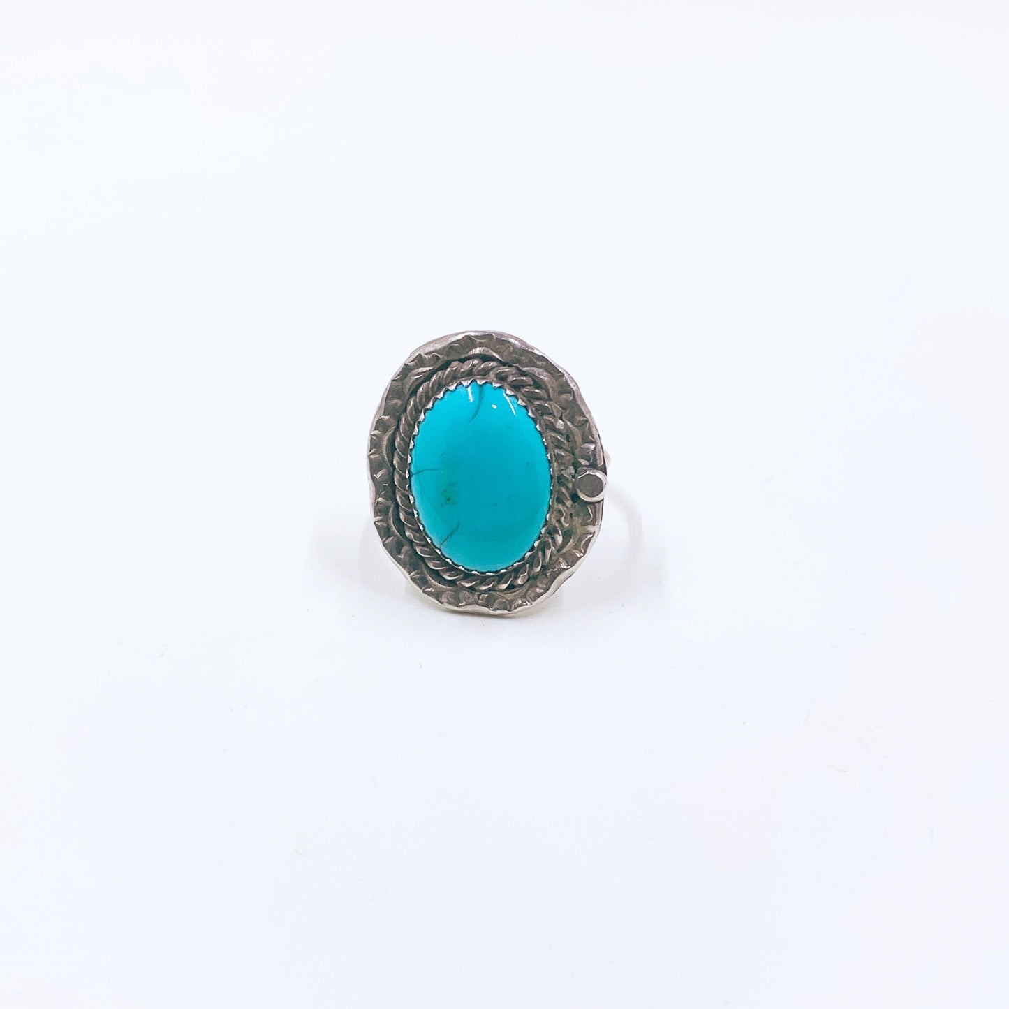 Vintage Sterling Southwest Turquoise Ring, Size 7.5 Ring