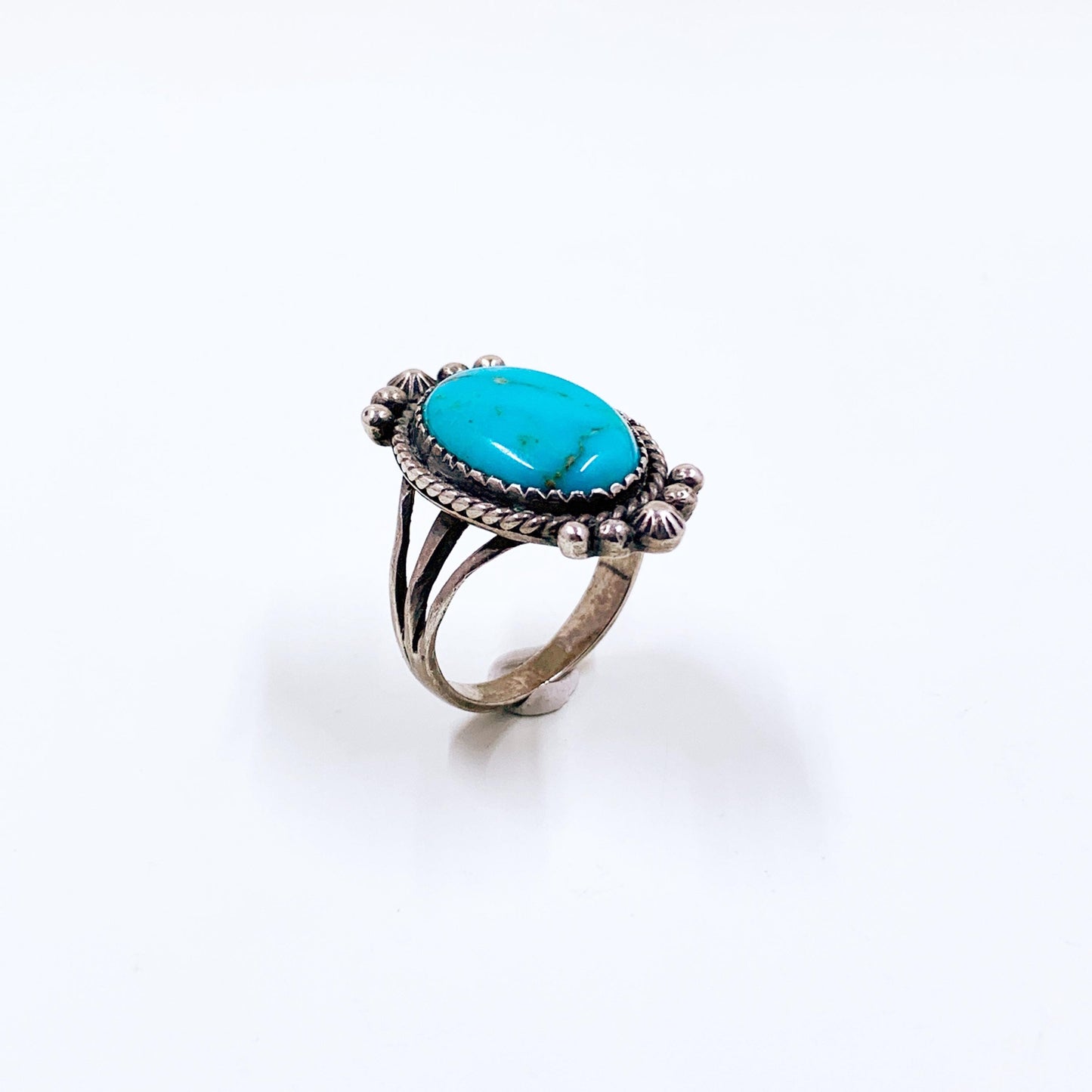Vintage Sterling Southwest Turquoise Ring, Size 7 3/4 Ring