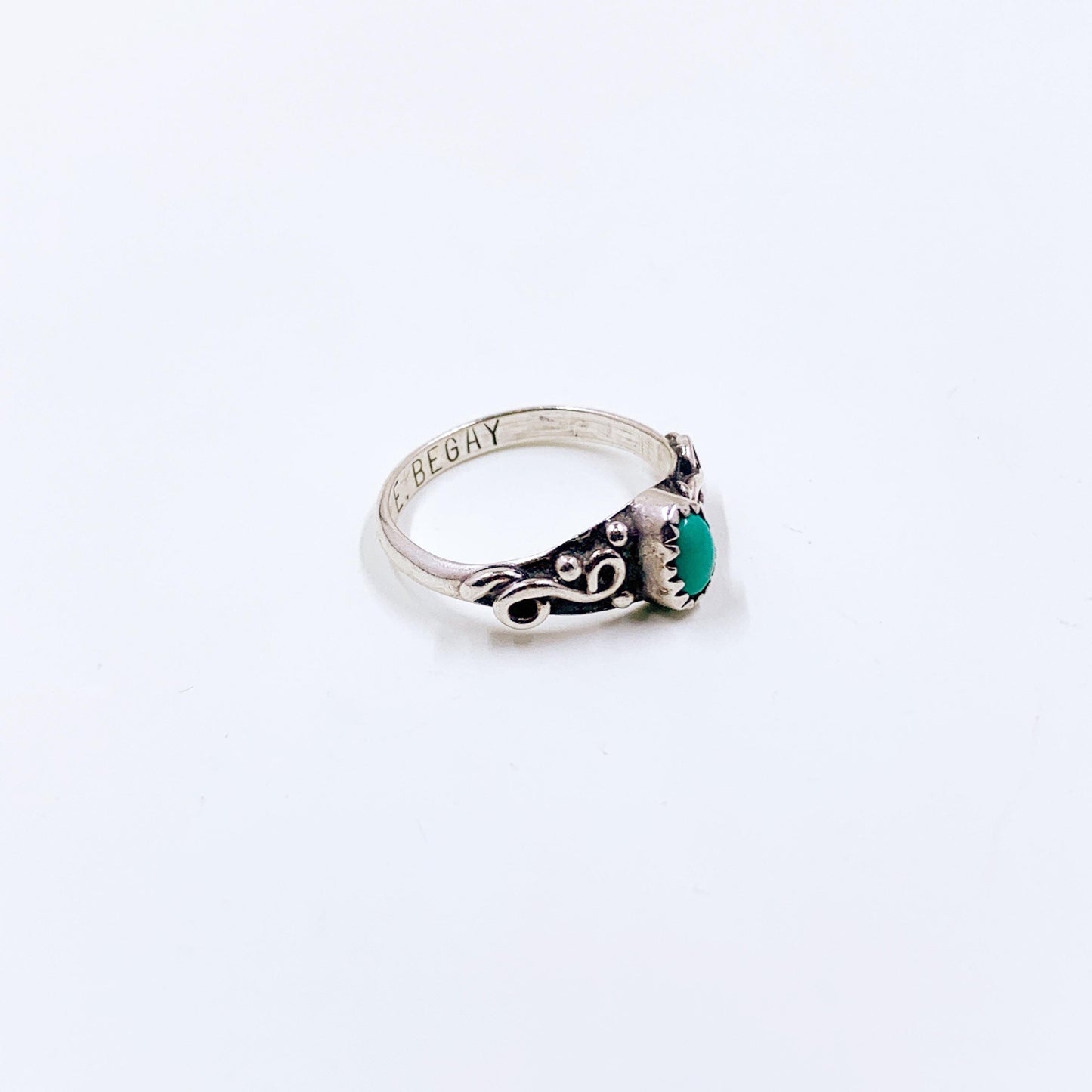 Vintage Sterling E. Begay Turquoise Ring, Size 6 3/4 Ring