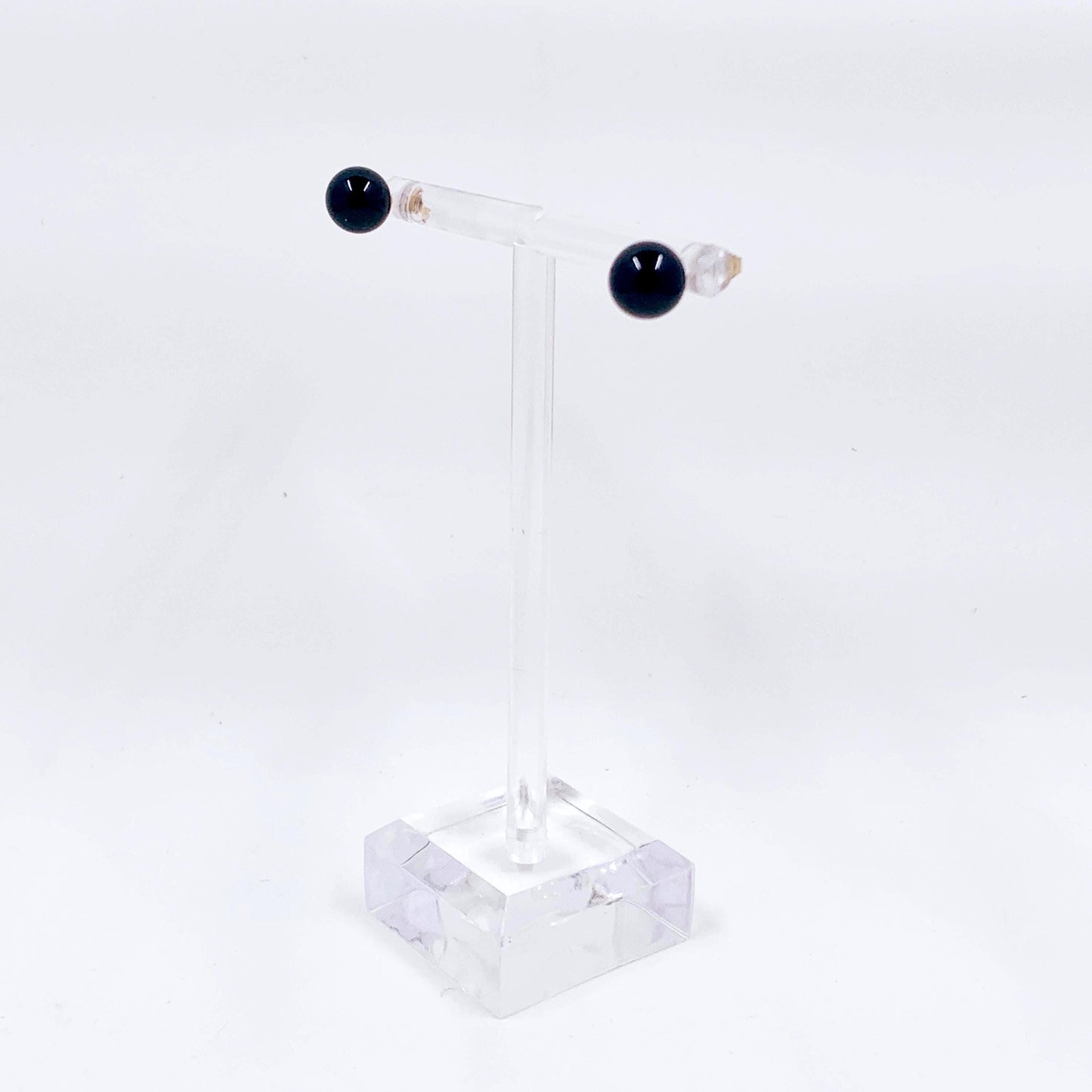 Estate 14K Gold Onyx Stud Earrings