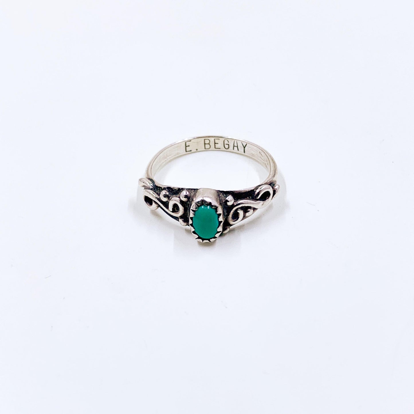 Vintage Sterling E. Begay Turquoise Ring, Size 6 3/4 Ring