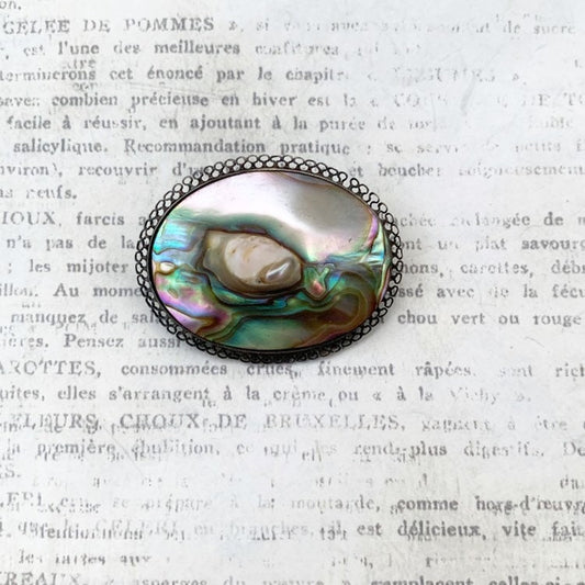 Vintage Abalone Brooch | Blister Pearl