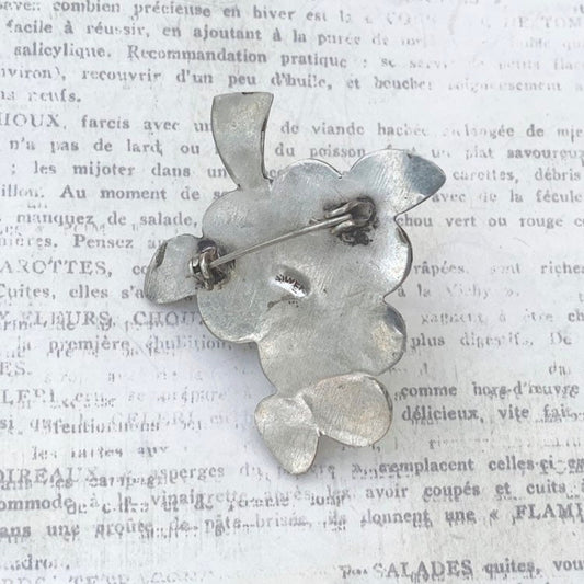 Vintage Silver Grape Cluster Brooch