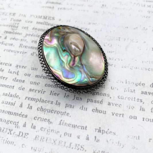 Vintage Abalone Brooch | Blister Pearl